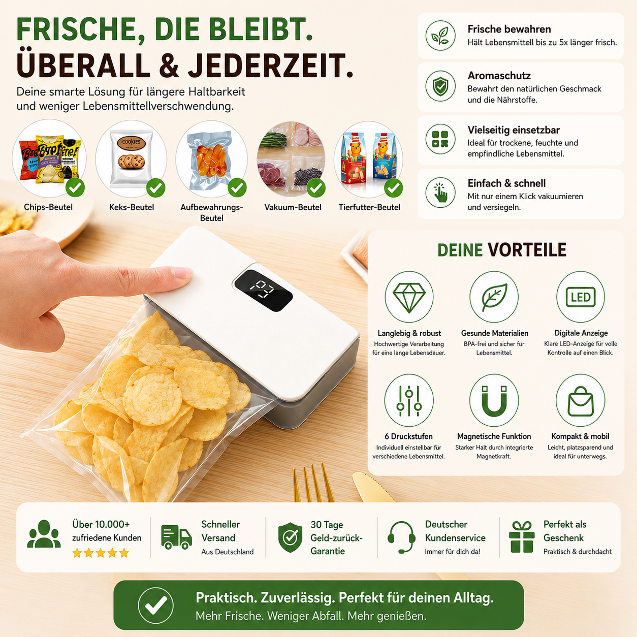 Mini Versiegeler - Frische auf Knopfdruck!