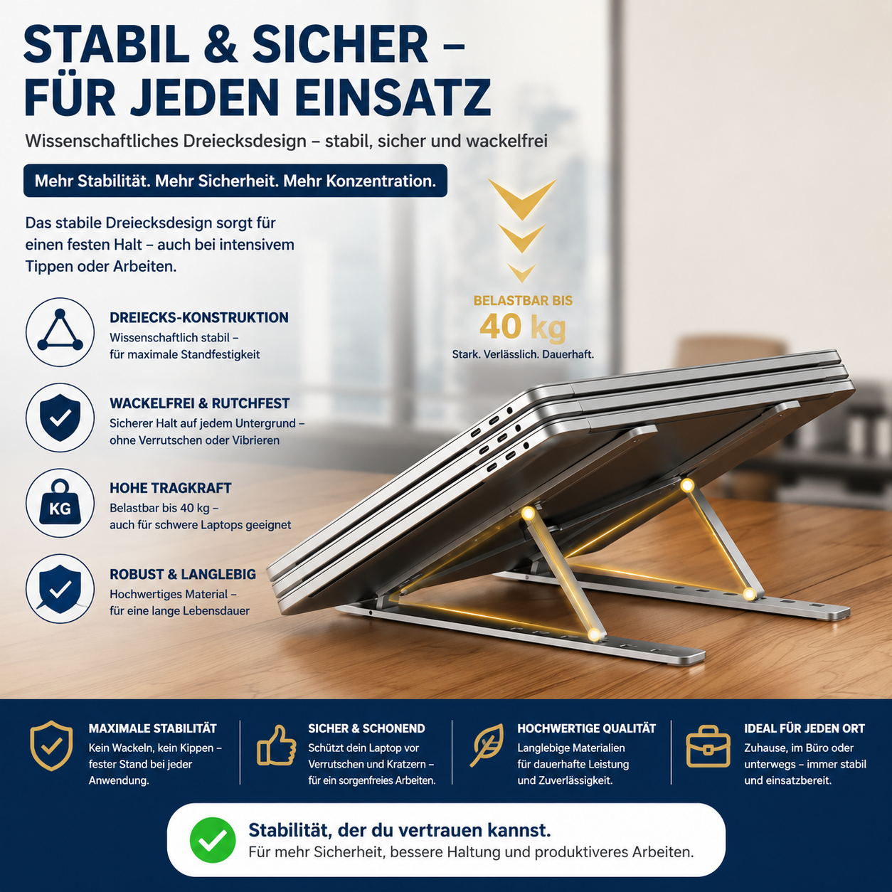 Laptopständer aus Aluminium – Mehr Komfort für Ihren Arbeitsplatz 💻✨